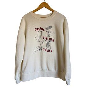 New! C&C California Cream Crewneck Sweatshirt Medium Cheers Cin Cin Salud MSRP $